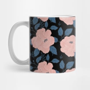 Pretty pink rose pattern Blck Mug